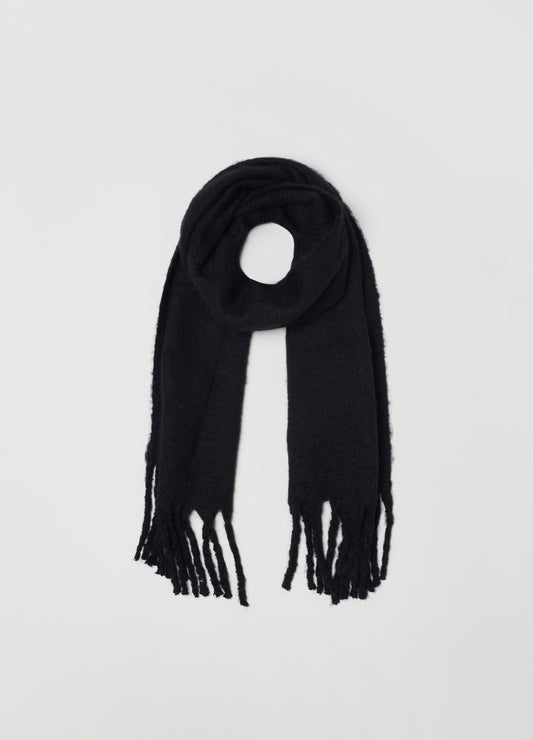 Piombo Maxi Scarf With Fringing