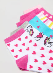 OVS Girls Five-Pair Pack Socks With Assorted Patterns