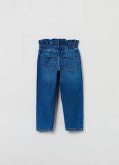 OVS Girls Five-Pocket, Paper Bag Jeans.