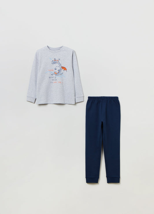 OVS Boys Full-Length Pyjamas With Printed Dragon And Lettering