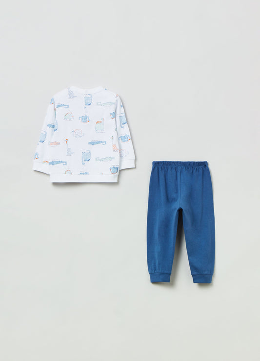 OVS Baby Boy Cotton Pajamas With Dinosaur Print