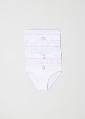 OVS Girls Seven-Pair Pack Briefs In Cotton With Print