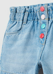 شورت جينز للفتيات الصغيرات من OVS بأزرار متعددة الألوان
