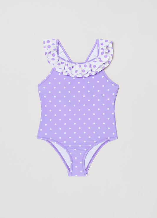 OVS Kids Girl One-Piece Swimsuit With Flounce And Polka Dot Print