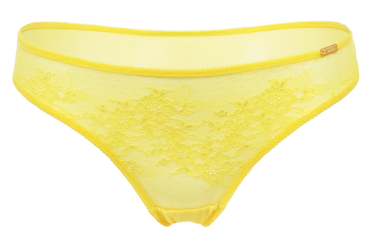 Gossard Glossies Lace Bikini Knicker - Yellow
