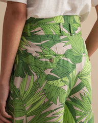 Gant Palm Breeze Print High-Waisted Pleated Shorts