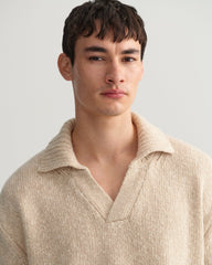 GANT Relaxed Fit Slub V-Neck Polo Sweater