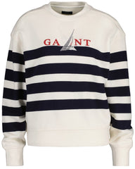 GANT Sail Graphic Striped Crew Neck Sweatshirt