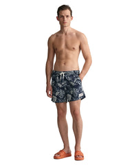 GANT Classic Fit Tropical Leaves Print Swim Shorts