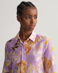 GANT Regular Fit Floral Print Cotton Silk Shirt