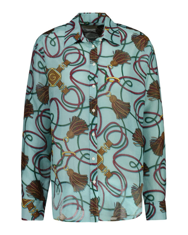 GANT Relaxed Fit Rope Print Cotton Silk Shirt