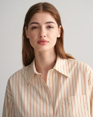 GANT Oversized High Cuffs Striped Poplin Shirt