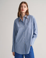 GANT Oversized High Cuffs Striped Poplin Shirt