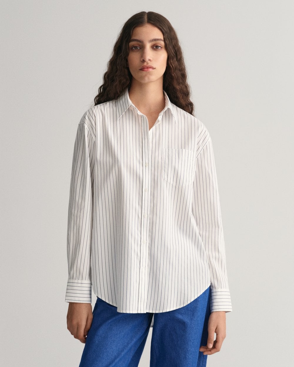 GANT Relaxed Fit Striped Poplin Shirt