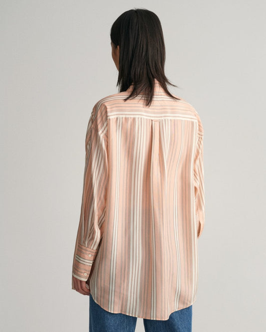 GANT Oversized Striped Silk Shirt