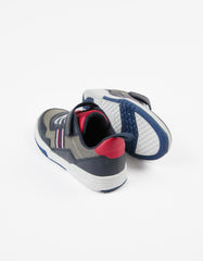 Zippy Dual-Material Trainers For Boys, Dark Blue/Red