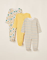Zippy Baby Boy Pack Of Three Long-Sleeved Sleepsuits