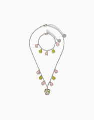 Zippy Necklace + Bracelet For Girls 'Popcorn', Silver