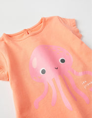 Zippy Baby Girl Coral Short Sleeve T-Shirt