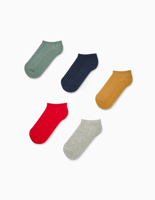 Zippy Boys Pack Of Five Pairs Of Ribbed Ankle Socks