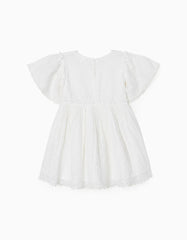 Zippy Lace Dress For Baby Girls, White