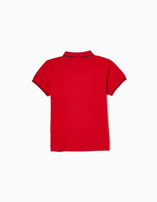 قميص بولو للأولاد من زيبي 'رويال كابتين'، أحمر