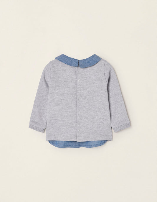 Zippy Newborn Boys Nouveau-Nã© Cotton 2 In 1 Sweatshirt