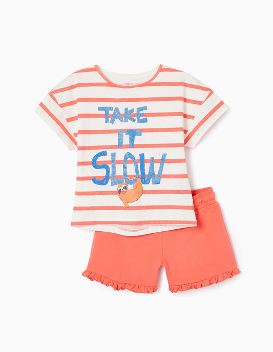 Zippy Cotton T-Shirt And Shorts For Girls Take It Slow