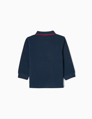Zippy Long Sleeve Polo Shirt For Baby Boys, Dark Blue