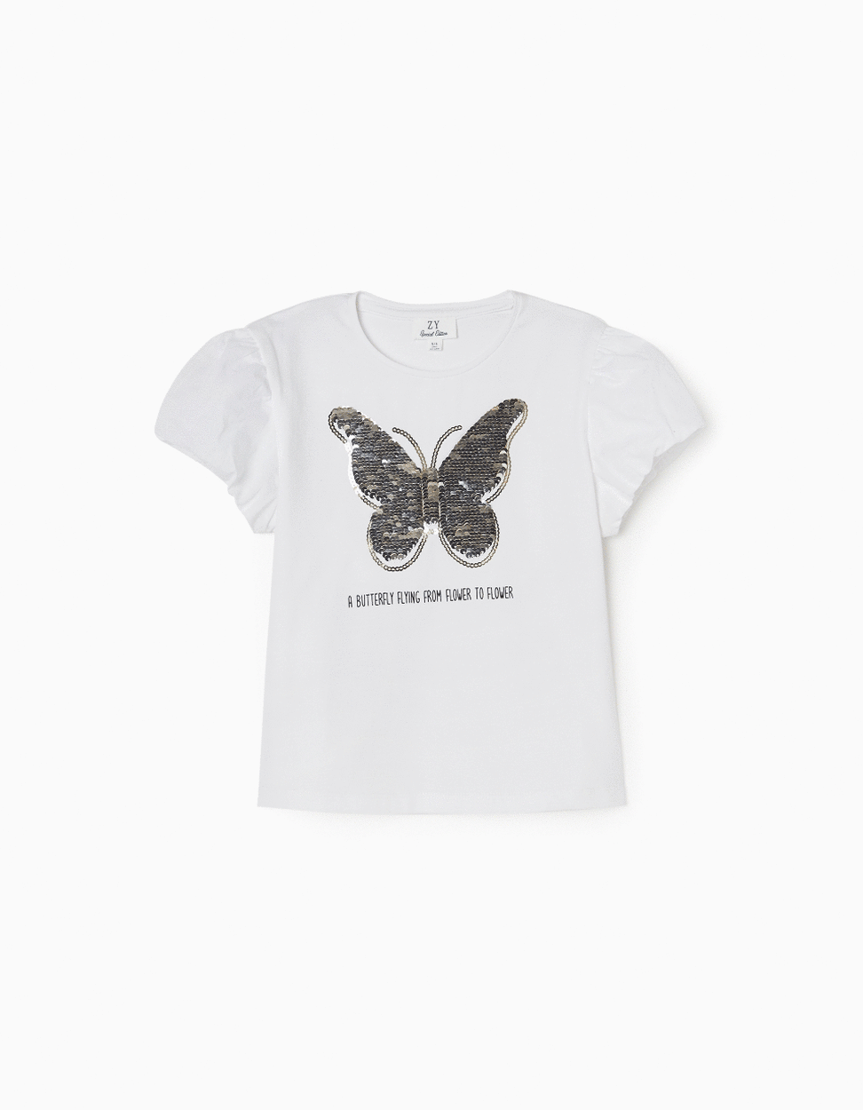 Zippy T-Shirt For Girls 'Butterfly', White
