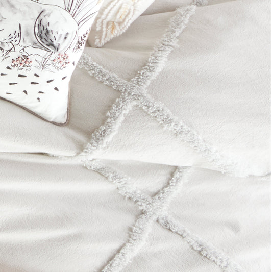 Chenille Lattice Grey Standard Pillowcase