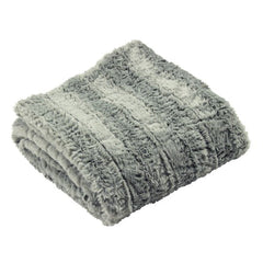 Riva Home Tundra Faux Fur Throw Grey