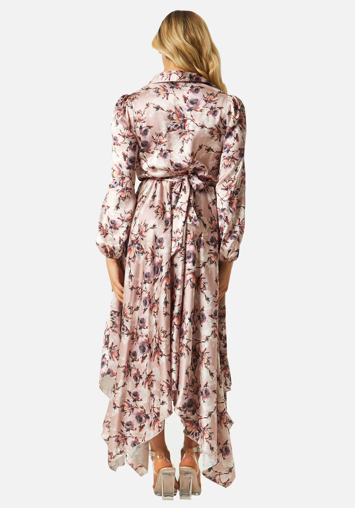 Mink Floral Shirt Dress XS