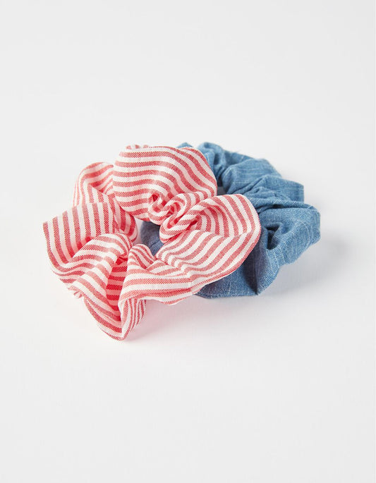 Zippy 2 Scrunchies For Babies And Girls, Blue/Red