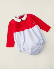 Zippy Newborn Boy Dual Fabric Jumpsuit