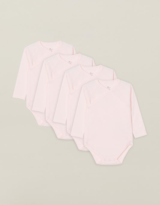 Zippy Baby Girls 4 Crossover Bodysuits For , Pink