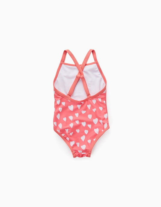 Zippy Swimsuit For Baby Girls 'Hearts', Coral