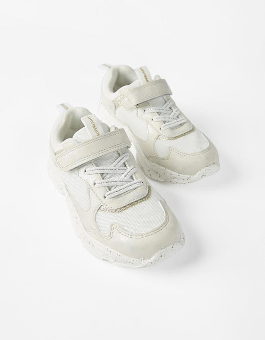 حذاء رياضي للبنات من زيبي «زي سوبرلايت رانر»، أبيض