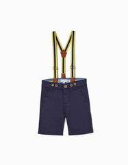Zippy Chino Shorts + Braces For Boys, Blue