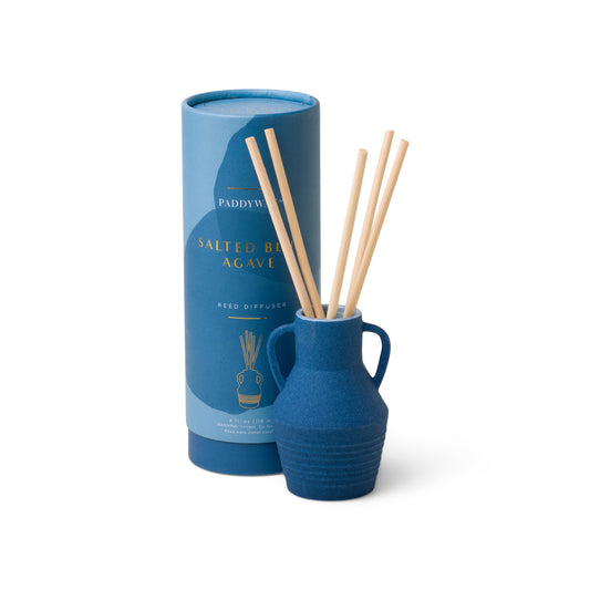 Paddy Wax Santorini 4Fl Oz Blue Ceramic Diffuser Blue Agave