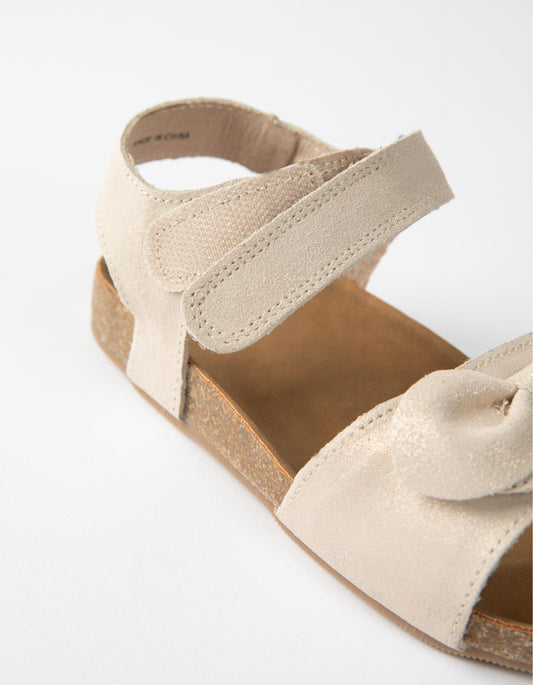 Zippy Girls Suede Sandals With Bow