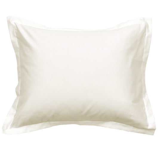 Cream Standard 400Tc Cotton Pillow Cases+Cream+50X80 (2) Cm