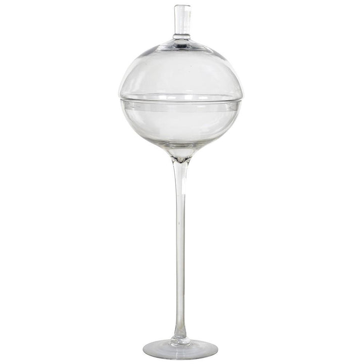 Tall Glass Lidded Bonbon Jar Height:840Diameter:290