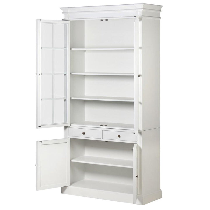 Fayence Glazed Display Cabinet - White H:2200mm W:1100mm D:450mm