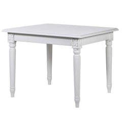 Sq Wht Fayence Table 100cm H:800mm W:1000mm D:1000mm