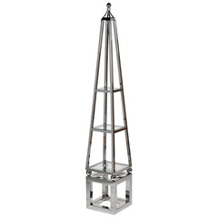Stainless Steel Obelisk With Glass Shelves H:1710mm W:290mm D:290mm