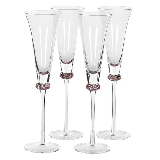 Pink Gold Champ Glass - Set of 4 H:280mm Dia:75mm