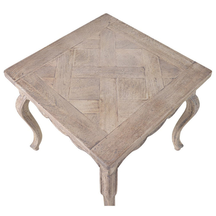 Imperial Parquet Top Side Table H:540mm W:560mm L:560mm