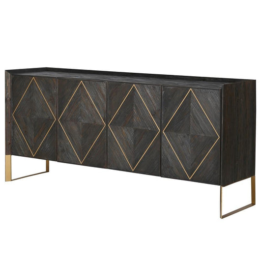 Elm/Copper Sideboard H:890mm W:1920mm D:500mm