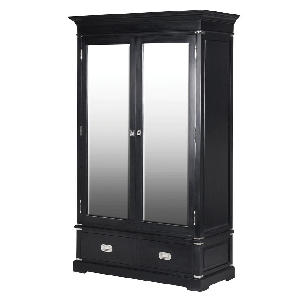 Kensington Wardrobe with 2 Drawers - Black H:2190mm W:1310mm D:610mm